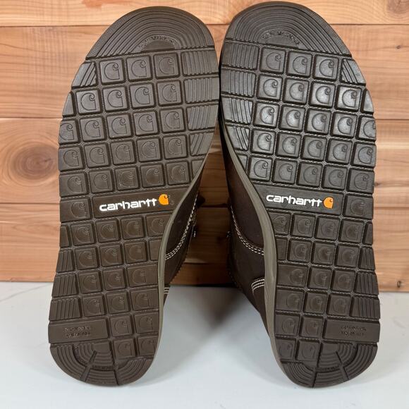 Carhartt Mens Brown Leather Moc Toe Wedge Chukka Work Boots CMX4023 Wide US 9 - Picture 6 of 16